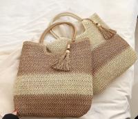 Bolsas de Playa de paja para Mujer, Bolsa de Playa Tejida, casual, Bohemian, Grande, Bolso de Hombre para Vacaciones - details 0