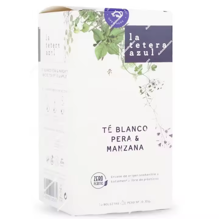 La Tetera Azul Té Blanco Pera y Manzana 20 Bolsitas | Infusión de Autor Premium Delicada, Afrutada y Antioxidante - 1