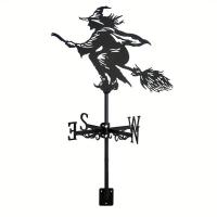 Decoración De Hierro Forjado Para El Hogar Y Jardín Vela Del Viento Negra Simulación Bruja Arte Para Techo Decoración De Ramadán Estilo Nuevo - details 7