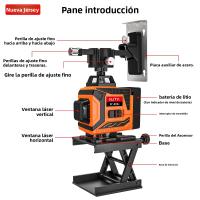 Nivel Láser Automático 4D 16 Líneas 360 Grados Verde Recargable Tipo-C 5200mAh Herramientas De Construcción Ruler De Ángulo - details 2
