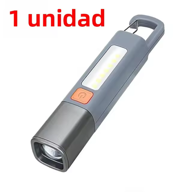 Lámpara De Camping Recargable LED Con Zoom Y Batería Integrada Lámpara Colgante Con Gancho COB Y Lateral USB Para Exteriores - 1