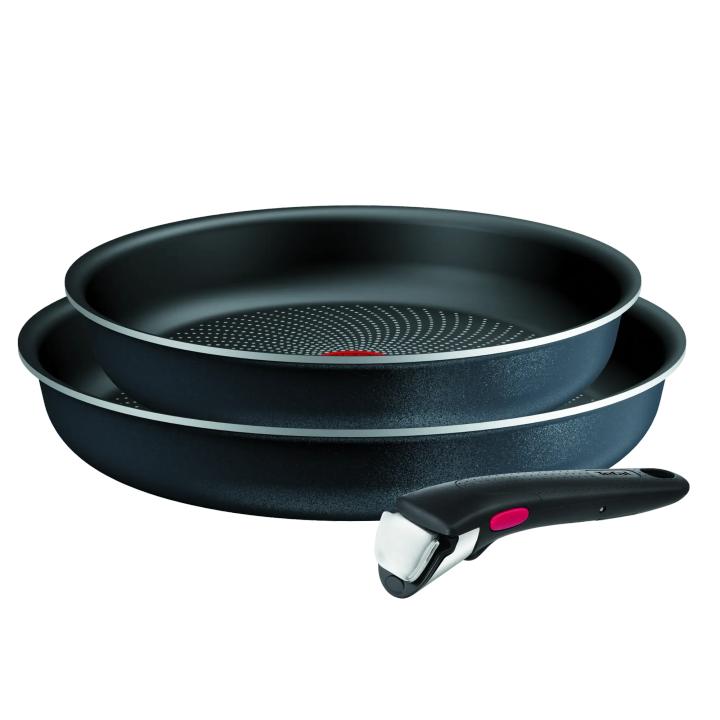 Tefal Ingenio So'Light, Set de cocina de 3 piezas, Sartenes 24/28 cm, Mango extraíble, Tecnología Light Tech, Revestimiento Antiadherente de Titanio, L7239103