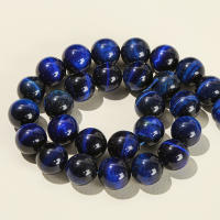 Piedra Natural Dicha Color Azul Tigre Ojo Redonda Perlas De Piedra Preciosa Para Hacer Joyas Pulsera Collar Accesorios 15'' - details 7