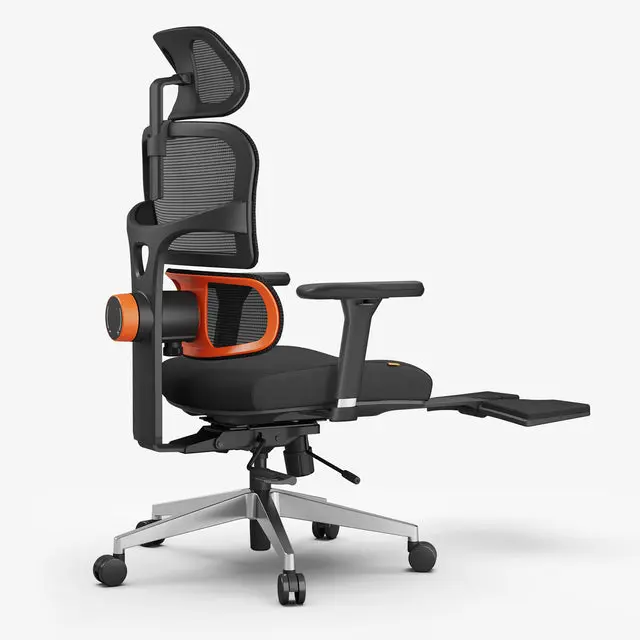 Silla ergonómica NEWTRAL MagicH-BPro con reposapiés, respaldo que sigue automáticamente la cabeza, soporte lumbar adaptable, reposabrazos ajustables, 4 posiciones de bloqueo - Negro - 1