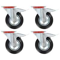 vidaXL Ruedas giratorias con frenos dobles 4 unidades 160 mm - details 0