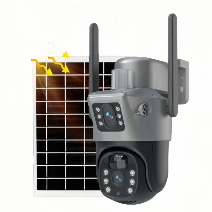 SODANY Cámara de Seguridad Solar Exterior, WiFi Inalámbrica, Rotación 360°, Visión Nocturna HD, IP66 Impermeable, Control Remoto por App - 1