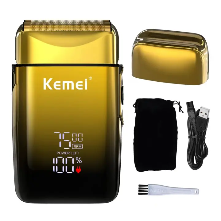 Kemei TX10 Afeitadora Eléctrica Para Hombres Recargable USB Con Pantalla LCD Trimmer De Barba Y Cabello Corte Rápido Y Seco Duración De Batería De 120 Minutos - 1