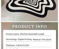 Carpet Irregular Para Sala De Estar Y Dormitorio Decoración Moderna Alfombra Negra Y Blanca Máquina Lavable Estilo Clásico - details 1