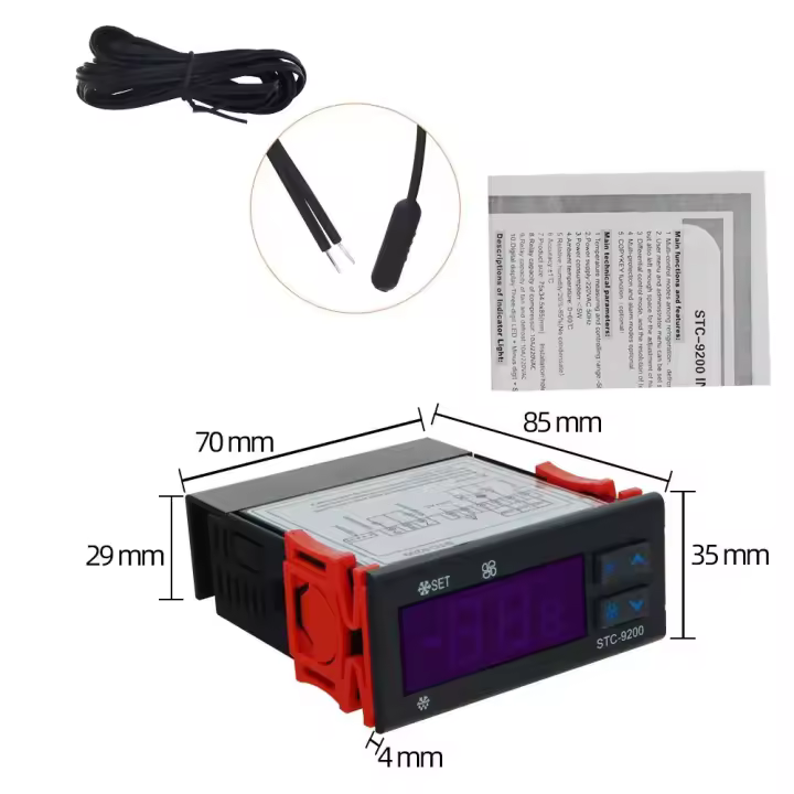 Controlador De Temperatura Digital STC-9200 Termómetro Sensor Higrómetro Relé Termostato Regulador AC 220V DC 24V 12V Para Hogar - 1