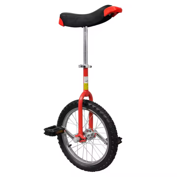 vidaXL Monociclo ajustable rojo 16 pulgadas - 1