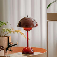 Lámpara de mesa nórdica con forma de capullo de flor, lámpara de ambiente decorativo, lámpara con forma de capullo de flor, lámpara de noche con forma de hongo, luz de noche roja - details 1