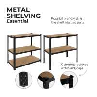 Ociodual Estantería Metálica Essential Negro Mate, Ideal para Hogar, Garaje, Cocina, Oficina, Multiusos, Almacenamiento Divisible, Sin Tornillos, 875kg, 5 Baldas MDF, 180 x 90 x 40cm - details 1