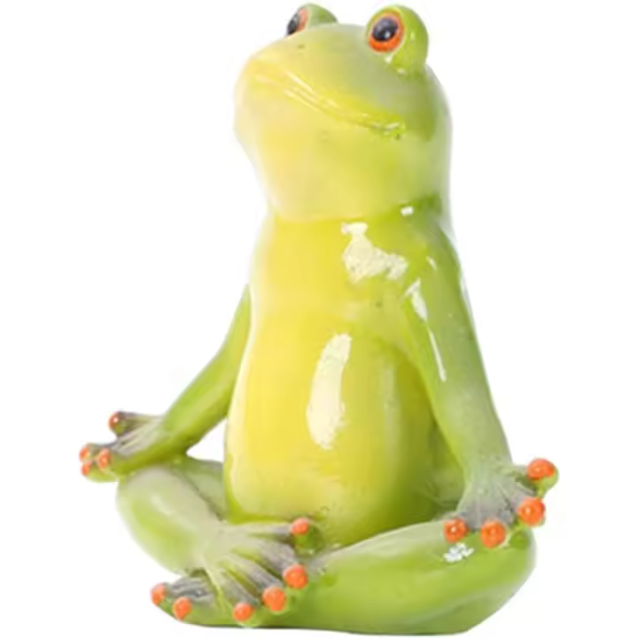Estatuas de rana de yoga, estatua de rana de yoga Estatua de rana meditadora en miniatura Estatuas de meditación de resina - 1