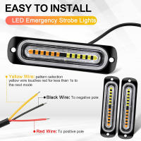 Luz De Advertencia LED Para Coche Estroboscópica De Emergencia Para Camiones Y Remolques Con 12 LEDs Pattern Diversos Para 12V 24V Instalación Universal - details 1