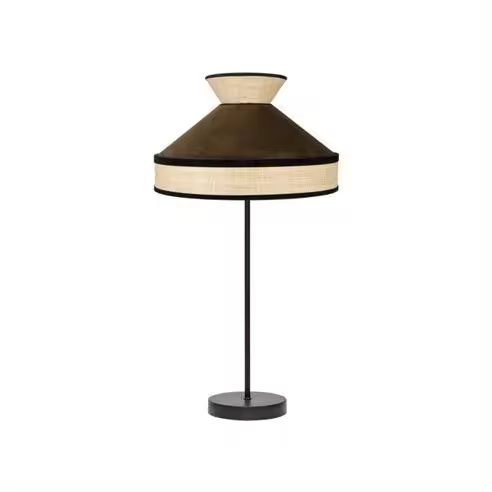 FABRILAMP Lámpara de Mesa Fabrizio Alto 1xe27 Natural/marron 61x30x30 Cm - Elegante Diseño - 1