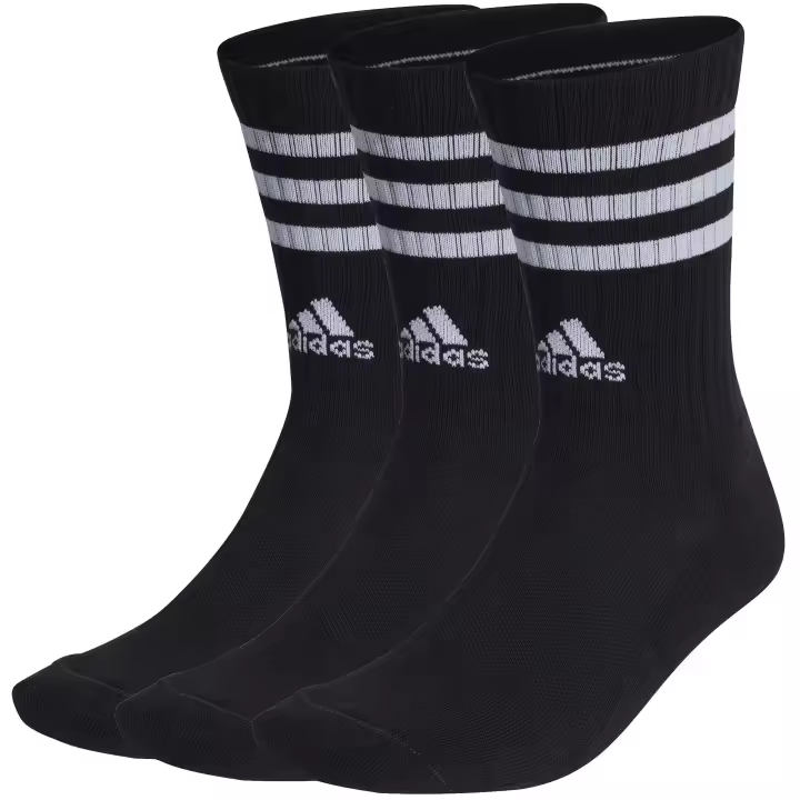 Calcetines Unisex Adidas Negros con Bandas Blancas - 1