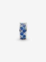 Pandora - Charm with clip de pavé Azul-Plata de Lei - details 1