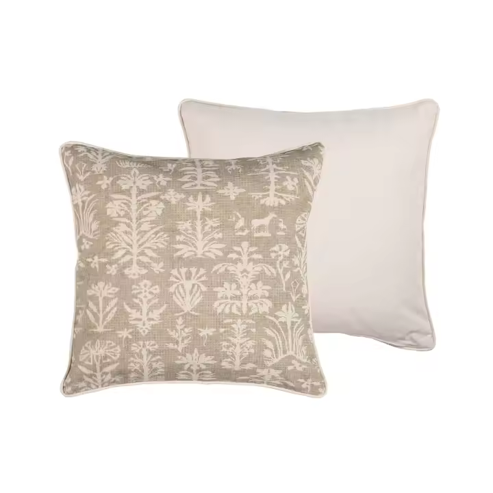 Cojin Lino Plantas Marron 45x13x45 Cm - 1