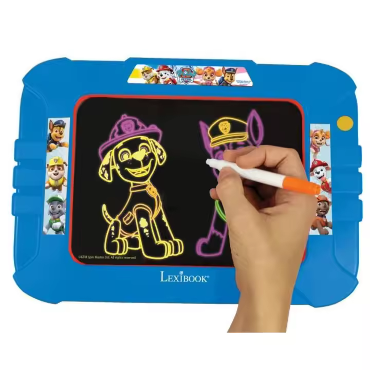 PATRULLA CANINA - Pizarra de dibujos luminosa neón con rotuladores y plantillas, Patrulla Canina - 1