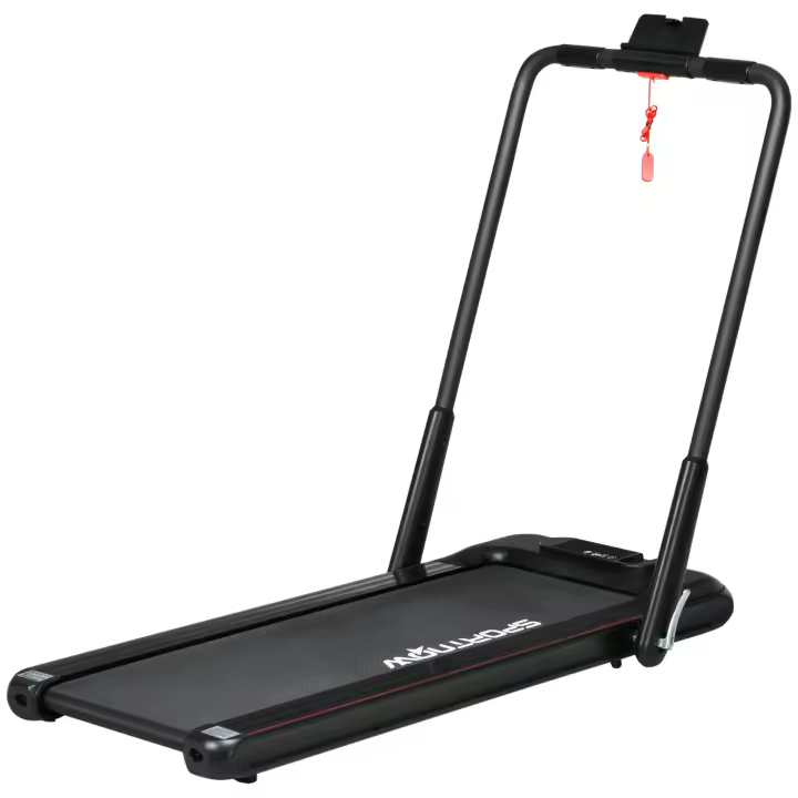 SPORTNOW 2 en 1 Cinta de Correr Plegable Cinta de Andar Velocidad 12 km/h Superficie de Carrera 36x105 cm Control Remoto Pantalla LED y Ruedas para Fitness en Casa 135x65x106 cm Negro - 1