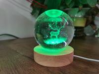 Luz Nocturna De Cristal 3D Pequeño Príncipe 6cm Con Base De Madera LED Siete Colores Regalo Para Niños Y Niñas Para Navidad - details 3