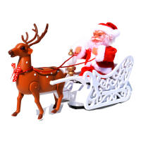 Muñeco De Navidad Con Remolque De Ciervo Muñeco De Santa Claus Que Canta Y Danza Juguete Eléctrico Para Decoración Familiar De Navidad - details 3