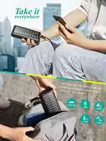 Powerbank Solar 30000Mah, cargador solar portátil de 30000 mAh, 2 puertos USB, panel de alta velocidad, batería externa, banco de energía solar portátil para iPhone, Android, para Xiaomi, Samsung, OPPO, Realme, Huawei, y otros modelos. Color Negro - details 2