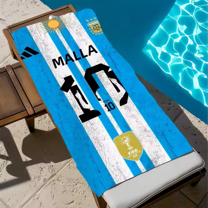 Toalla De Playa Grande Deportiva Quick Dry Superstar Messi Para Viajes Gimnasio Baño Camping Toalla Suave De Poliéster 100% - 1