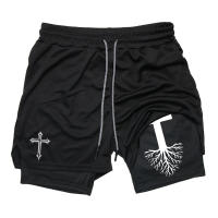Shorts De Entrenamiento Para Hombre Con Estampado De León 2 En 1 Running Quick Dry Transpirable Shorts De Gimnasio De Performance Activewear - details 16