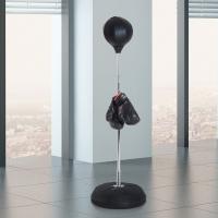 HOMCOM Saco de Boxeo de Pie Punching Ball con Altura Ajustable en 4 Niveles 126-144 cm Base Rellenable y Guantes de Boxeo para Adultos y Adolescentes - details 1