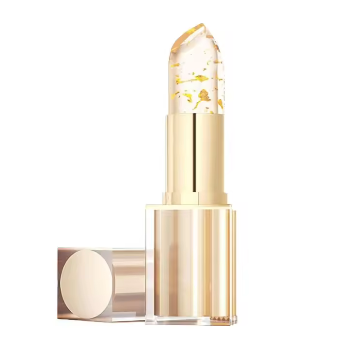 Lápiz labial que cambia de color, con cristales dorados, hidratante para mujeres, larga duración 24 horas (1 unidad) - 1