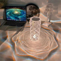 Lámpara De Mesa De Rosas De Cristal LED Con Control Remoto Y USB Luz Nocturna Romántica De Diamantes Decoración En 16 Colores - details 13
