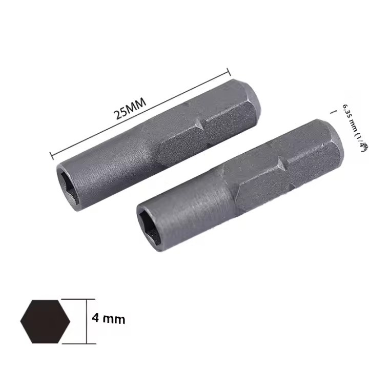 Adaptador De Destornillador Magnético Micro Con Insertos 6.35mm 1/4' Y Soporte Hexagonal De 4mm Sin Mango Hoeaden - 1