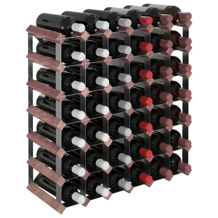 vidaXL Botellero para 42 botellas madera maciza pino marrón - 1