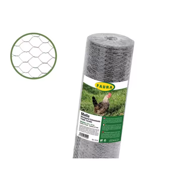 Malla hexagonal galvanizada 41 mm 0,5 x 10 m - 1