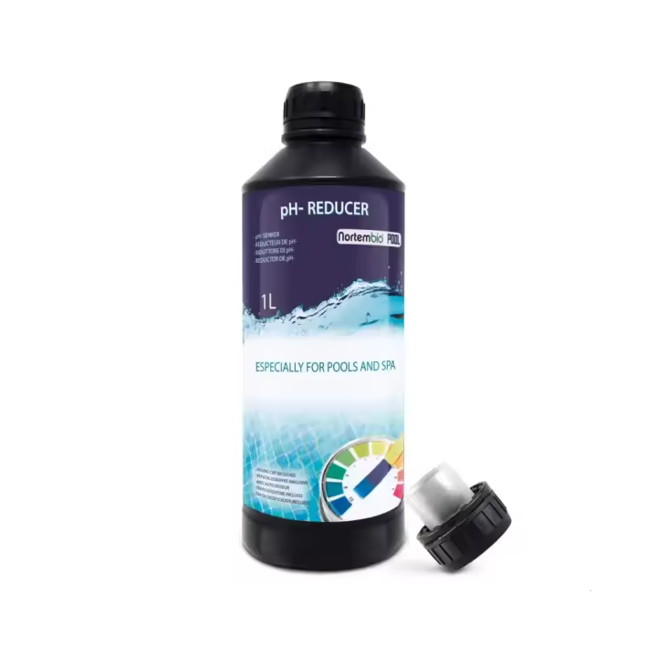 Nortembio Pool Reductor pH- Minus 1l para Piscinas y Spas. Mejora la calidad del agua de manera segura para la salud. Regulador de pH. - 1