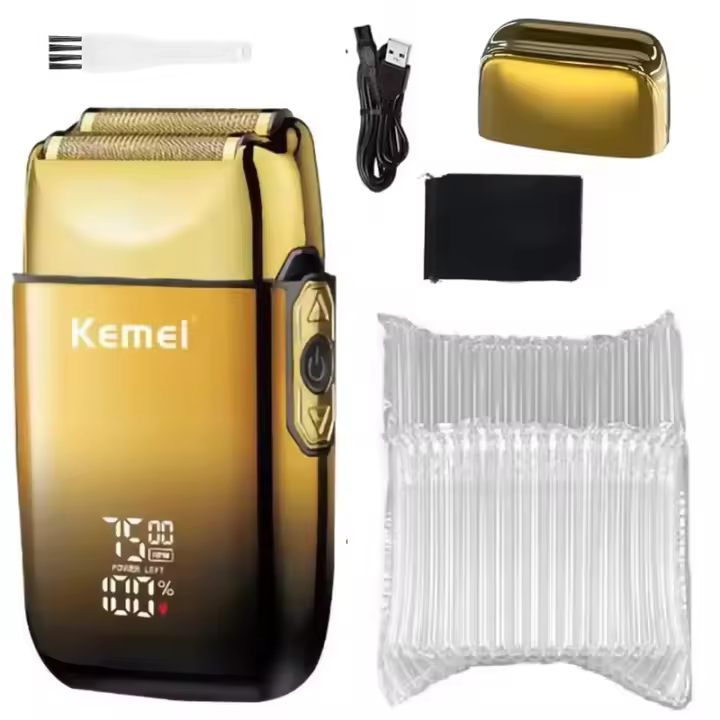 Kemei Afeitadora Eléctrica Para Hombres Recargable Profesional Máquina De Afeitar Barba Con Pantalla LCD Afeitado Rápido Y Seco Tiempo De Uso 120 Minutos - 1