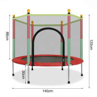 ALLINLIFE Trampolín portátil para niños de 140 cm / 160 cm,Cama elástica - trampolín 6FT, 8FT ideal para regalo de Navidad, espuma anticolisión para saltar y actividades de trampolín interior en trampolín interior para 4-15 años - details 13