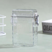 Caja De Almacenamiento De Tarjetas Pequeña Transparente Con Cubierta De Bala Caja De Fotos Con Correa Colgante Soporte Para Tarjetas Y Fotos - details 1