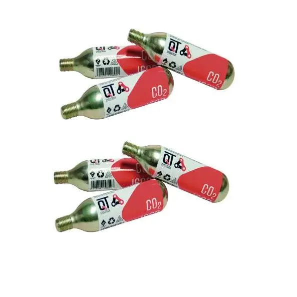 Ges Pack 6 Cartuchos de Aire con Rosca de CO2 16gr para Bicicleta - Inflado Rápido - 100% Acero Reciclable - 1