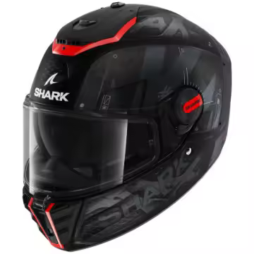 CASCO SHARK SPARTAN RS STINGREY MAT NEGRO MATE GRIS ROJO HE8113EKAR - 1
