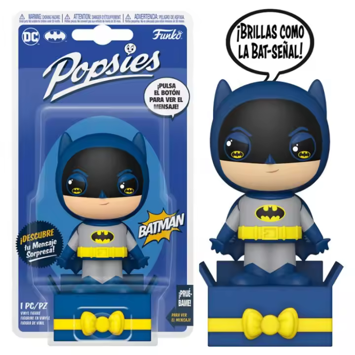 Minifigura Funko POPSIES - DC Batman Azul - Coleccionable - Divertido - Ideal para regalo - Mide 12 cm - Pulsa y descubre - Mayores de 3 años - 1