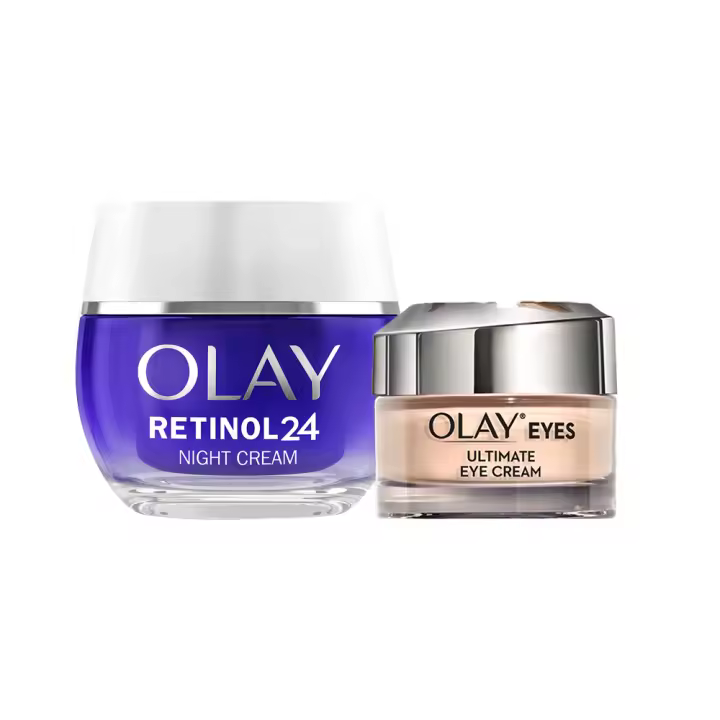 Olay Regenerist Retinol24 Crema Hidratante De Noche, Reduce Líneas De Expresión En 14 Noches + Olay Eyes Ultimate Eye Cream Para Ojeras, Arrugas Y Bolsas, Tecnología 3-En-1, Anti-Edad, De Uso Diario 50+15ml - 1