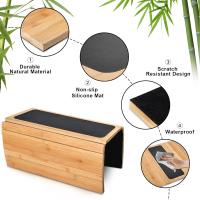 PHANE Bandeja de Bambú para Sofá, Posavasos para Reposabrazos, para Bebidas y Aperitivos, Mesa Antideslizante, Protector para Bebidas - details 3