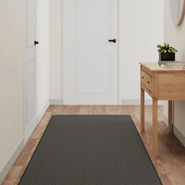 vidaXL Alfombra de pasillo con aspecto sisal gris antracita 80x400 cm - 1
