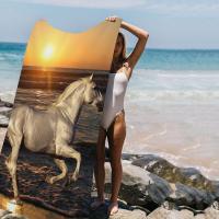 Toalla De Playa De Microfibra Hermosa Con Caballo Absorbente Secado Rápido Suave Para Yoga Natación Camping Viajes Senderismo - details 8