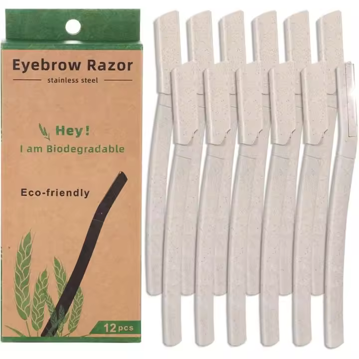 12 piezas de cuchillas para rostro, afeitadoras faciales para mujeres y hombres, herramienta para afeitar el vello de las cejas, vello facial, removedor de piel muerta - 1
