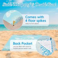 Manta de Playa 200x200 cm, Ligera y Compacta, Impermeable, Suave y Cómoda, Resistente al Viento, de Secado, Resistente al Agua, Ideal para Playa, camping y Picnic (Tortuga-A) - details 2