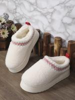 Botas De Nieve Para Mujer Con Suela De Cashmere Grueso Y Plataforma Botas Cortas De Algodón Con Flip-flops Planas Cierre De Cordón Suela De Goma Talla Única - details 14