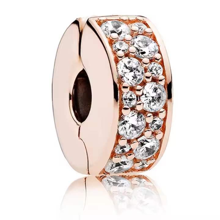 Abalorio Clip Pandora 781817CZ Mujer Elegancia Brillante Rose - 1
